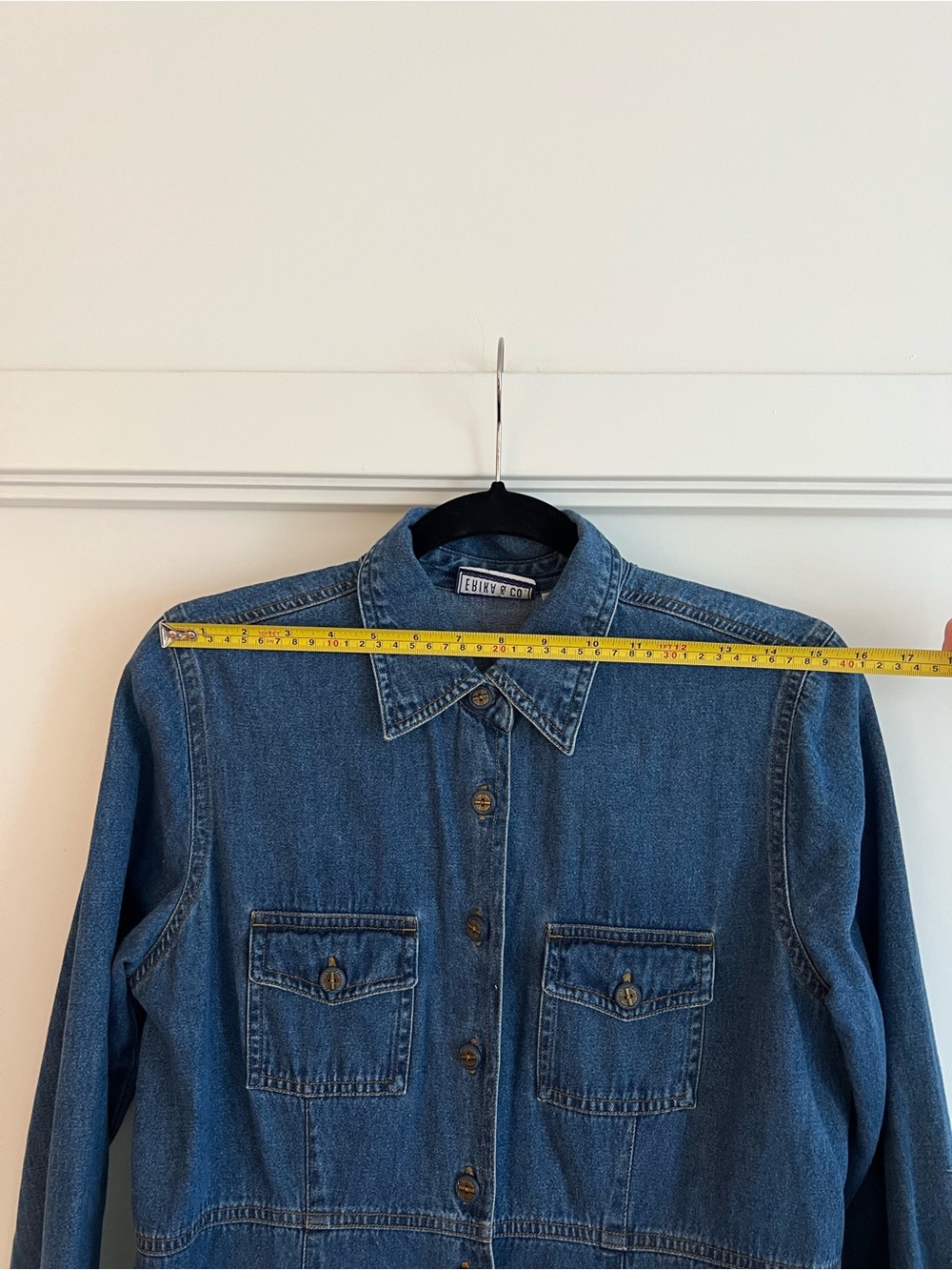 Maxi Denim Button-Front Shirt Dress - Blue Erika & Co Vintage - Picture 10 of 14